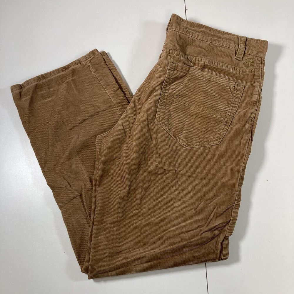 VTG‎ Timberland Corduroy Pants 35x30 Brown Cords Hip Hop Street (Tag 34x30)